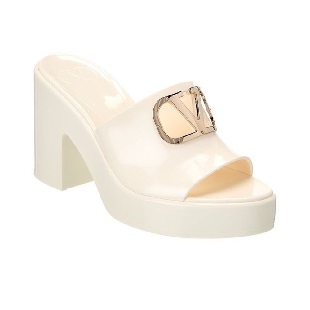 Valentino Vlogo 80 Rubber Platform Sandal, White